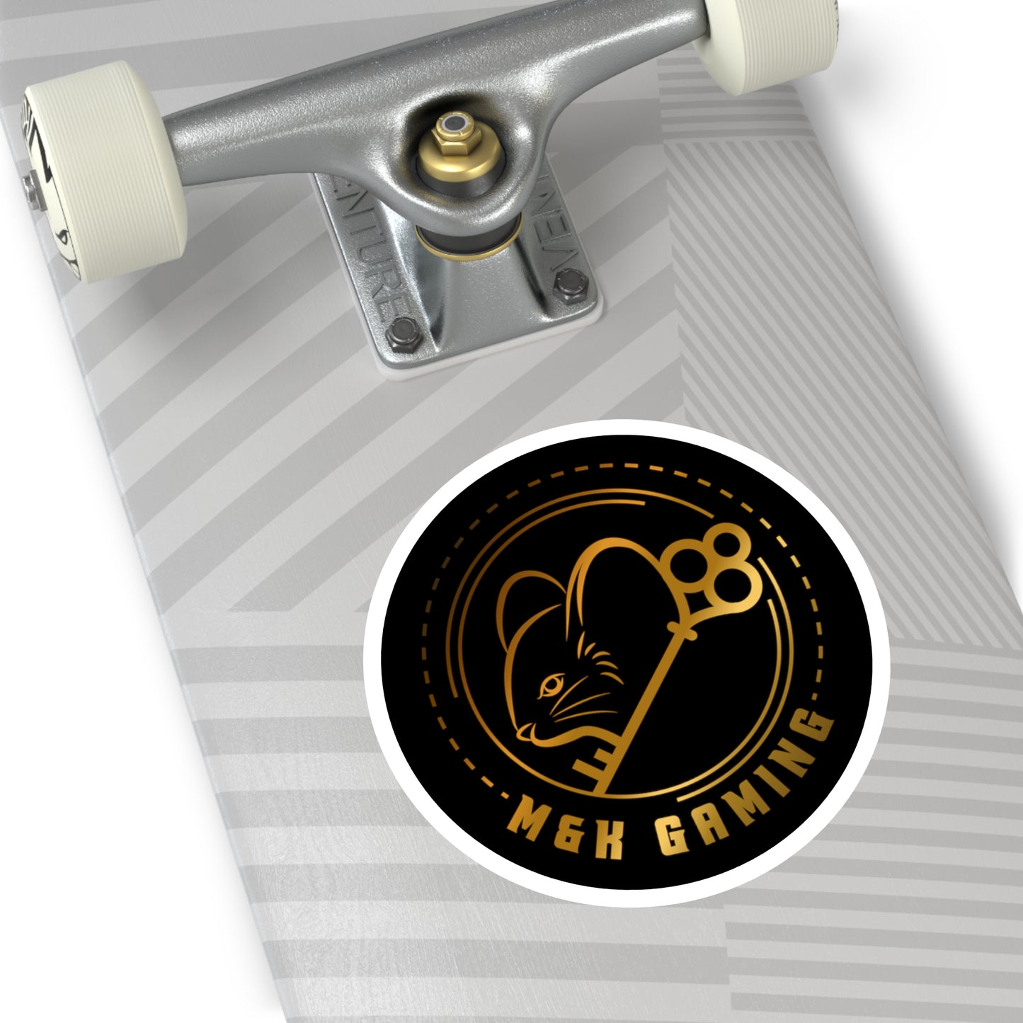 Gold M & K Gaming Round Stickers