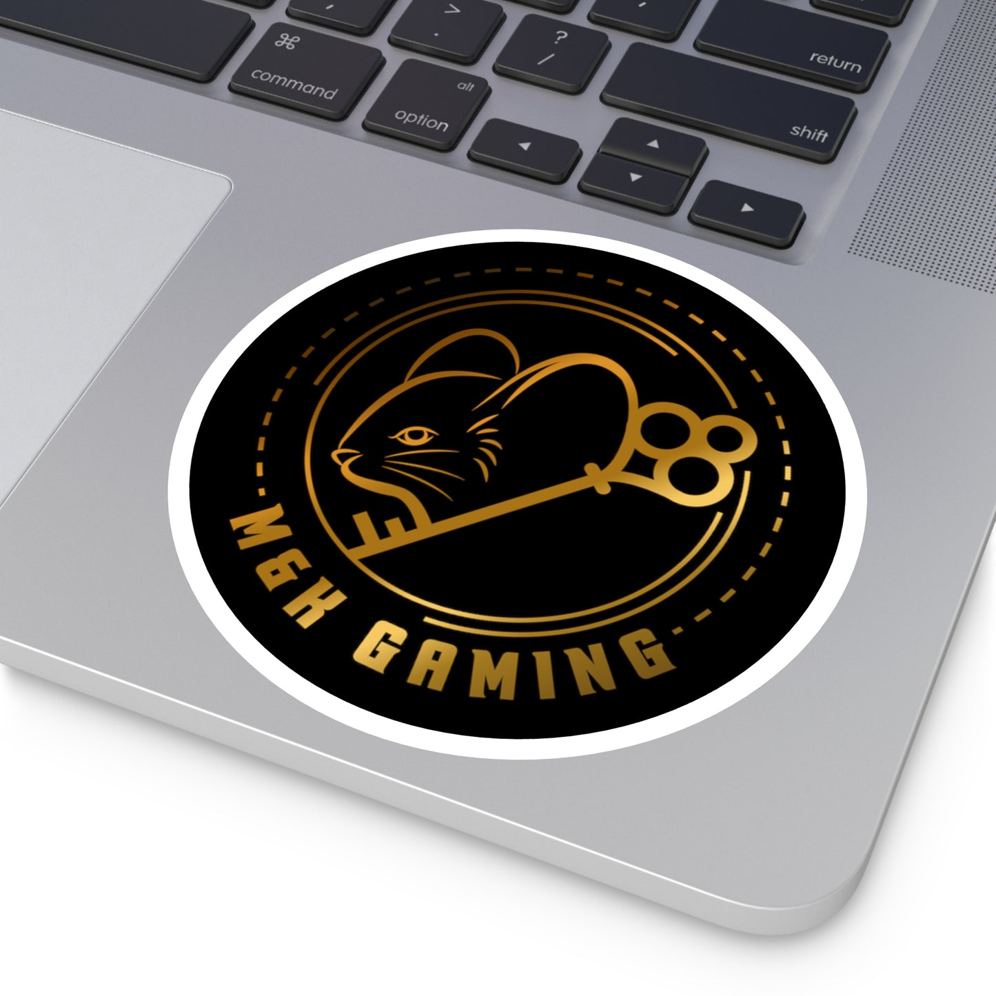 Gold M & K Gaming Round Stickers