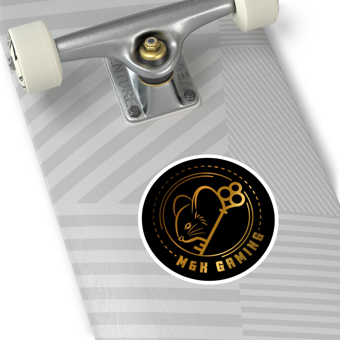 Gold M & K Gaming Round Stickers