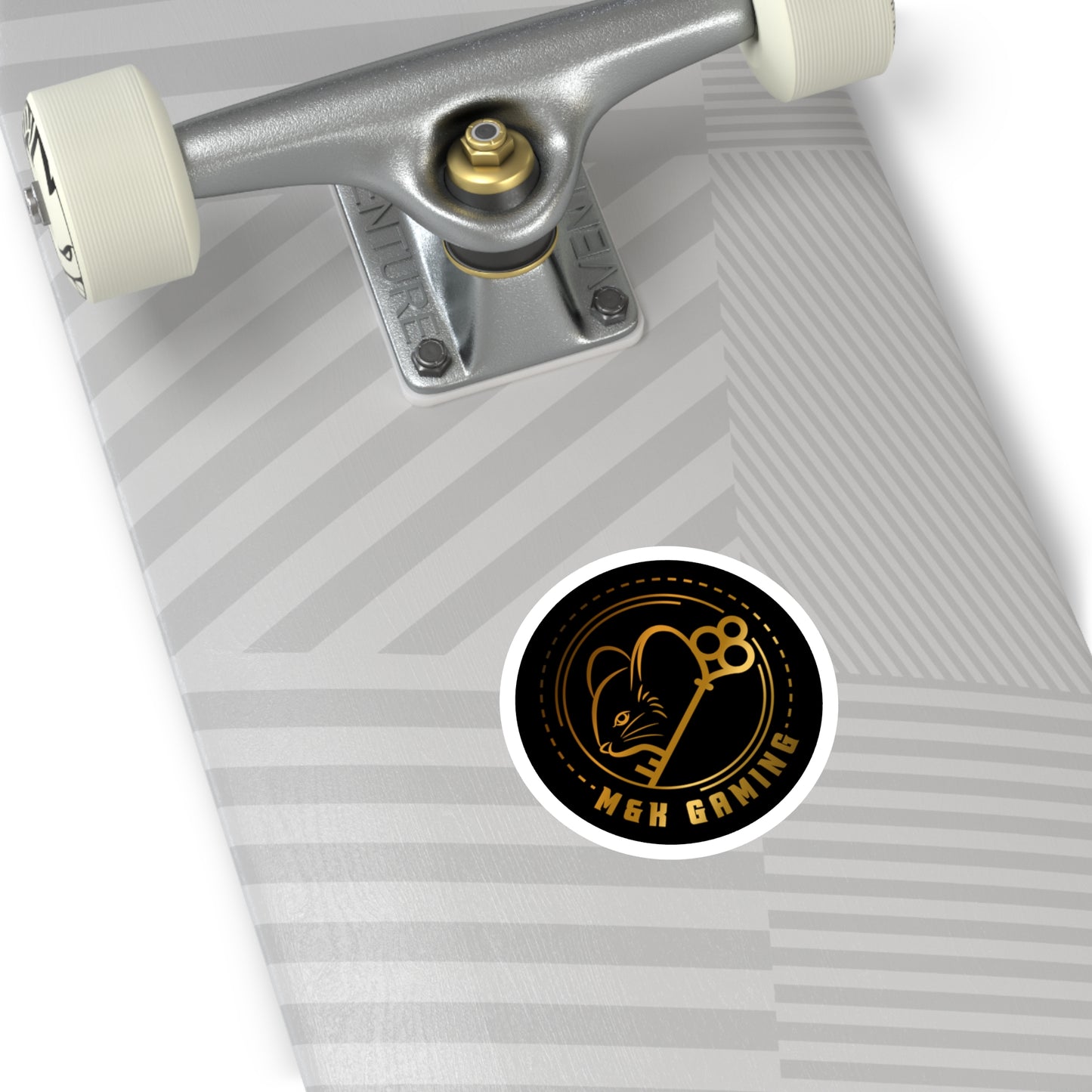 Gold M & K Gaming Round Stickers