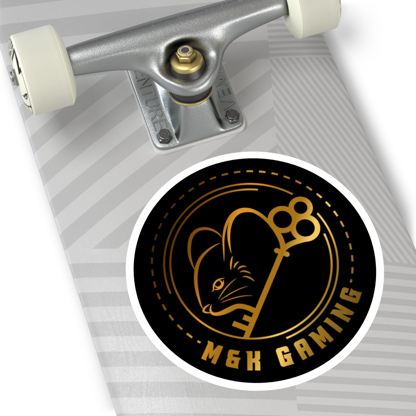 Gold M & K Gaming Round Stickers