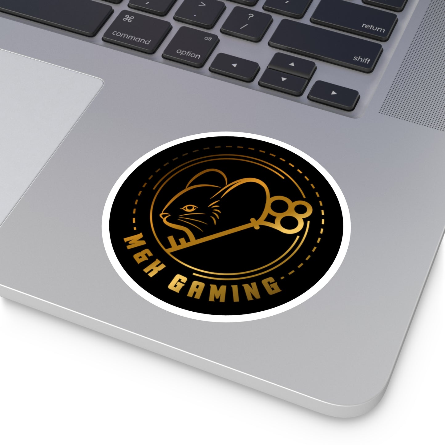 Gold M & K Gaming Round Stickers
