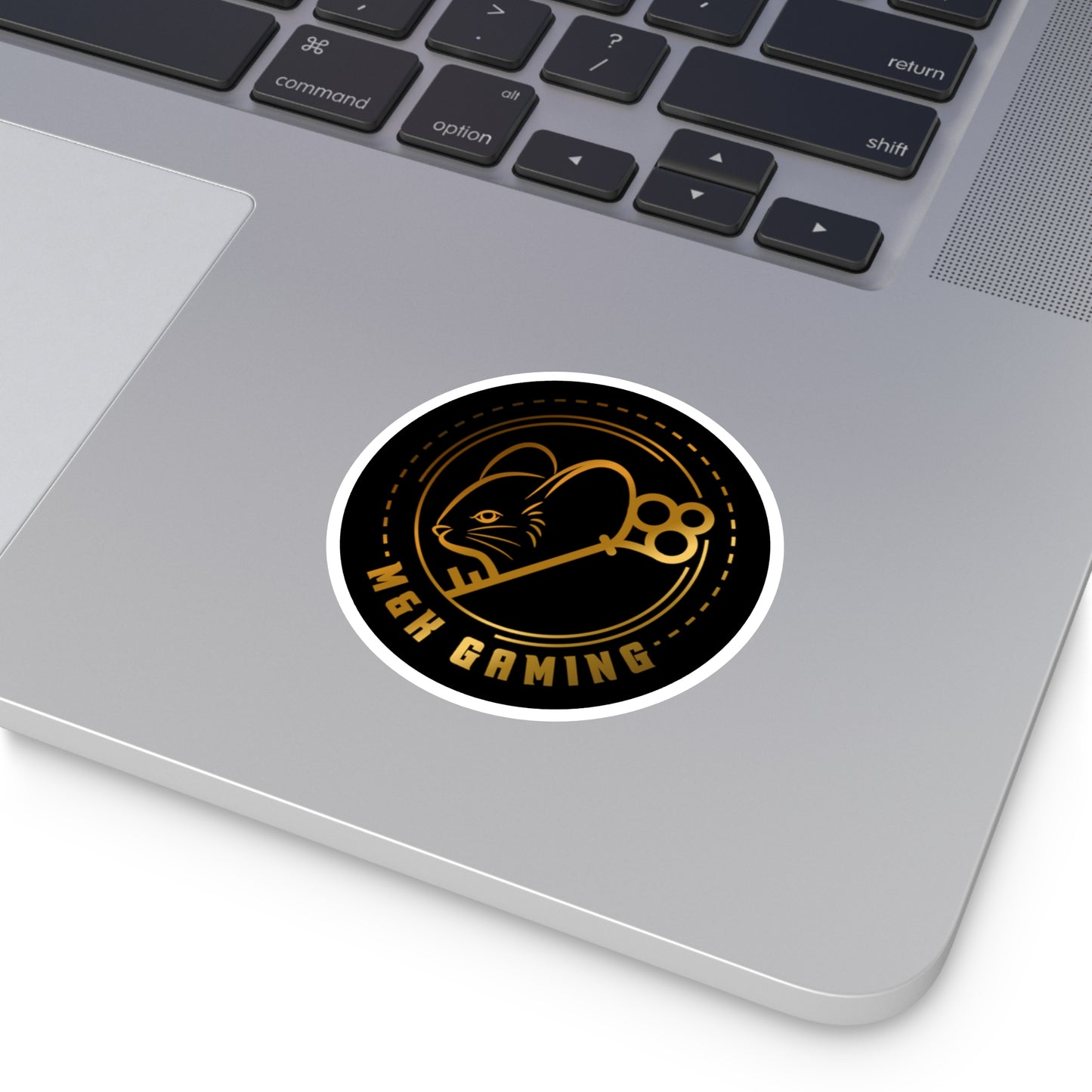 Gold M & K Gaming Round Stickers