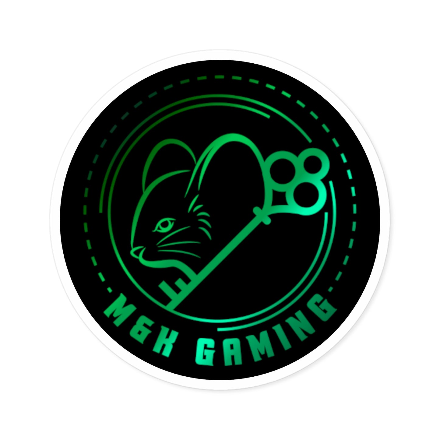 Green M & K Gaming Round Stickers